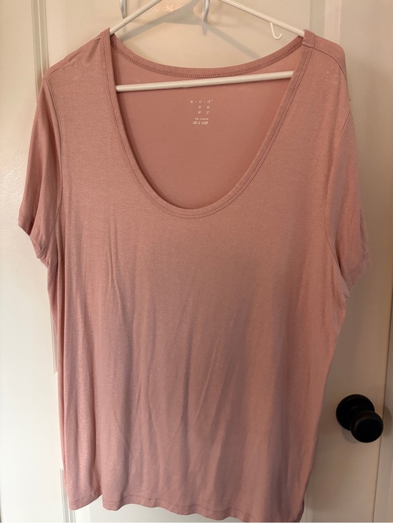 a new day Tops - A New Day Shimmery Dusty Rose Scoop Neck Short Sleeve Tee. Size XXL
